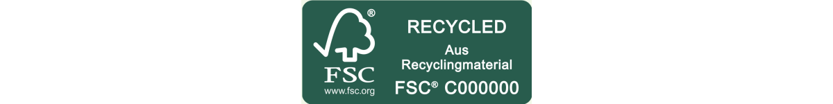 Das FSC Recycled-Kennzeichen steht für...