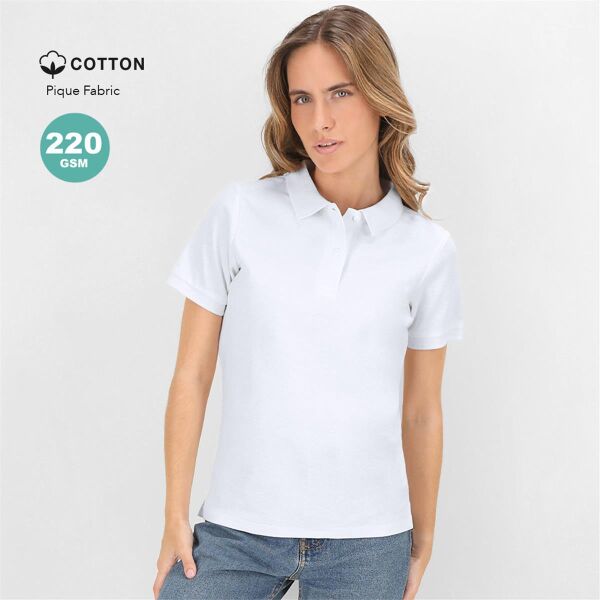 Erwachsene Frauen Weiß Polo-Shirt Koupan