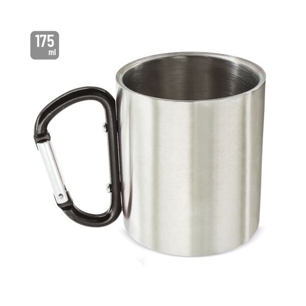 Metalltasse mit Karabiner (schwarz)