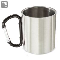 Metalltasse mit Karabiner (schwarz)