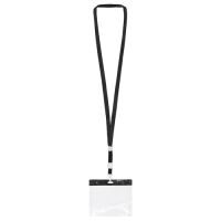 Lanyard mit Ausweish&uuml;lle (schwarz)