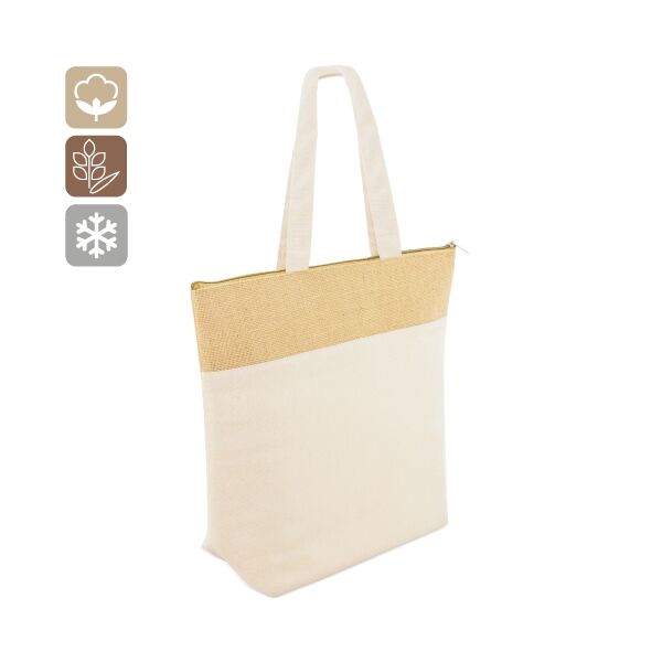 Shopper Kühltasche aus Jute & Baumwolle "Helsinki" 42x34x13cm