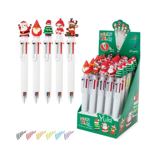 6-Farb Kugelschreiber "X-Mas"
