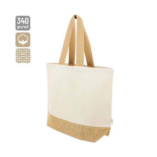 Shopper aus Jute & Baumwolle "City" 48x36x15cm