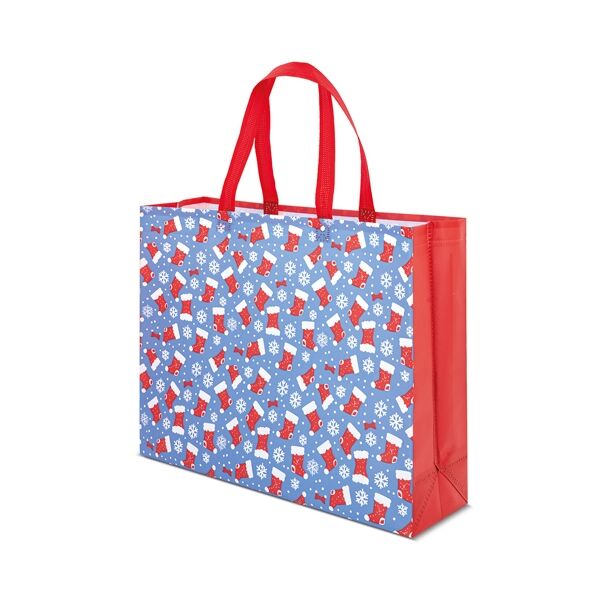 Geschenktasche Weihnachten blau (42,5x33,5x12cm)