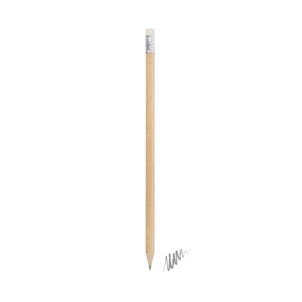 Holzbleistift mit Radiergummi (natur)