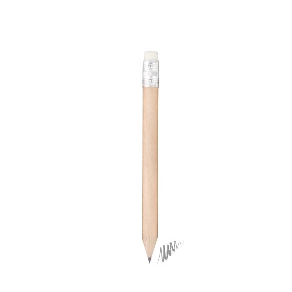 Mini Bleistift mit Radiergummi (natur)