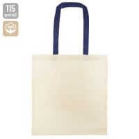 Baumwolltasche mit langen, farbigen Griffen 37x41cm