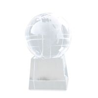 Glas-Trophäe "Weltkugel" mittel
