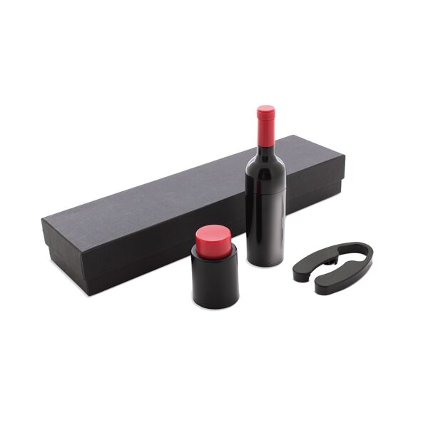 3-teiliges Weinset "Port" schwarz/rot