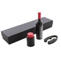 3-teiliges Weinset "Port" schwarz/rot