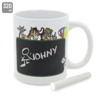 Keramiktasse mit Schreibfläche & Kreide 300ml