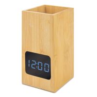 Stifthalter mit Uhr & Thermometer aus Bambus...