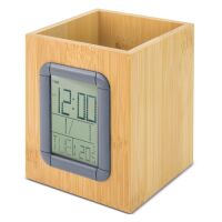 Wetterstation &amp; Stiftehalter aus Bambus "Laos"