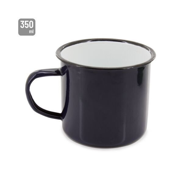 Emaille-Tasse "Retro" 350ml (schwarz)