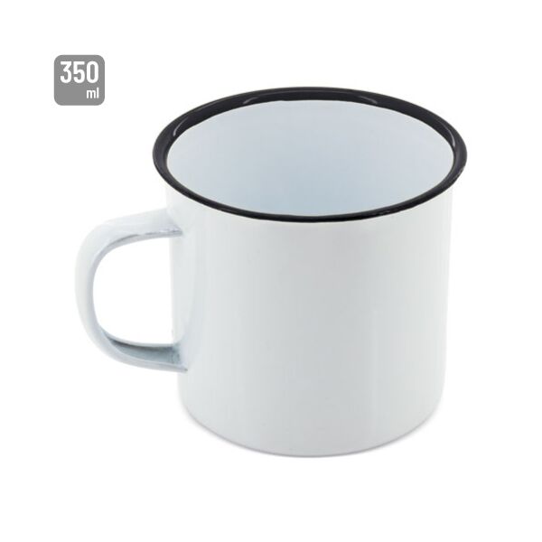 Emaille-Tasse "Retro" Sublimation 350ml (schwarz)