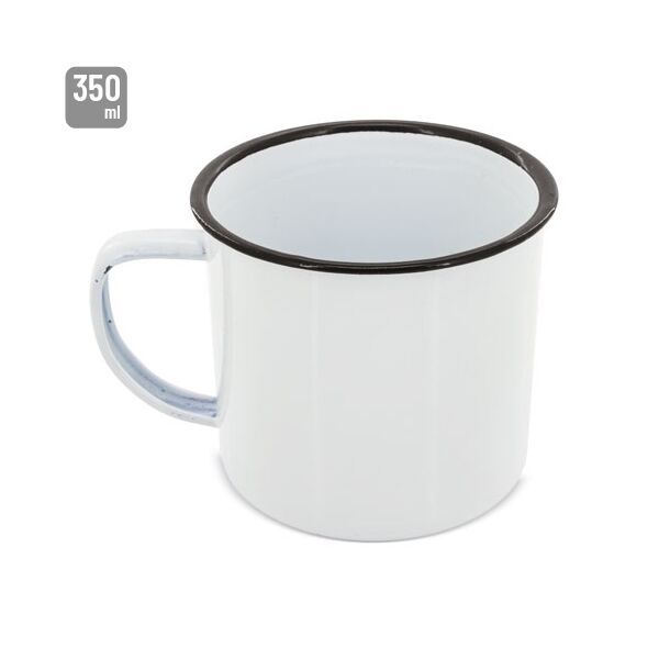 Emaille-Tasse "Retro" mit verstärktem Rand 350ml (schwarz)