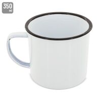 Emaille-Tasse "Retro" mit verst&auml;rktem Rand...