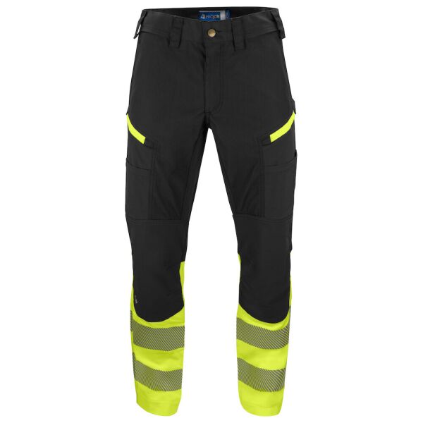 ProJob | 6528 Stretch Hose En Iso 20471 Klasse 1 (gelb/schwarz / C48)