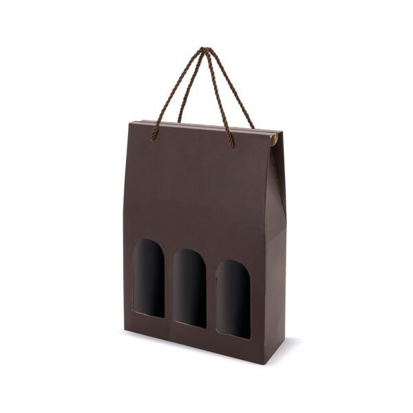 Luxus Dreifach Flaschen Tasche mit Sichtfenster 26,5x35,5x8,5cm