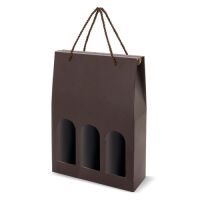 Luxus Dreifach Flaschen Tasche mit Sichtfenster...