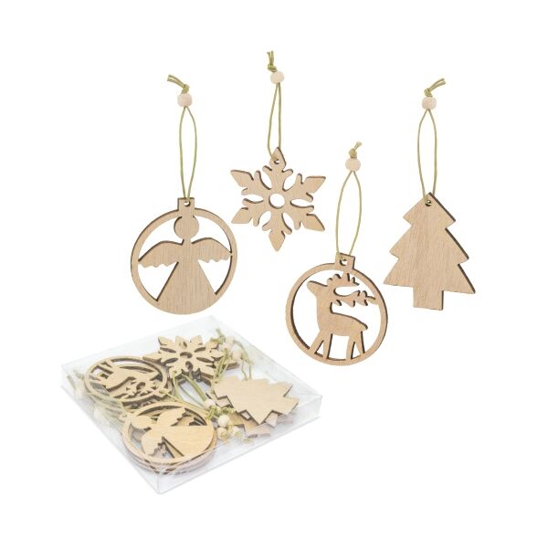 Christbaumschmuck-Set aus Holz "Noelly" (12er Pack)