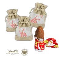 Lindt Schoko Nikolaus im Beutel inkl. Einlegekarte mit Druck