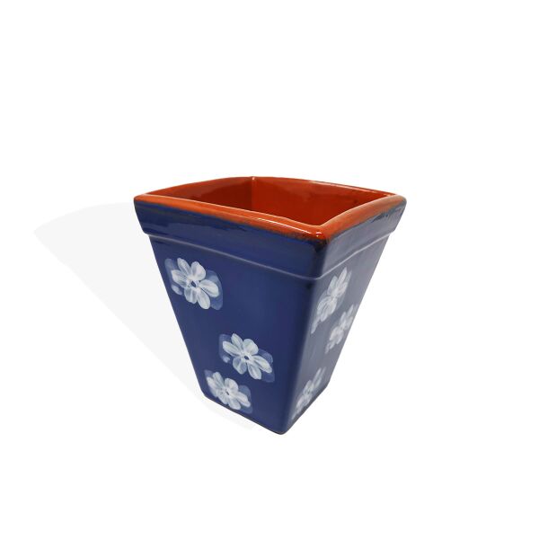 Blumentopf Ton blau