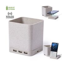 Stiftehalter mit Hub &amp; Charger "Wheatstraw"