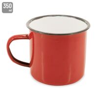 Emaille-Tasse "Retro" 350ml (rot)