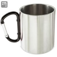 Edelstahl Tasse mit Karabinergriff "Plus" 300ml...