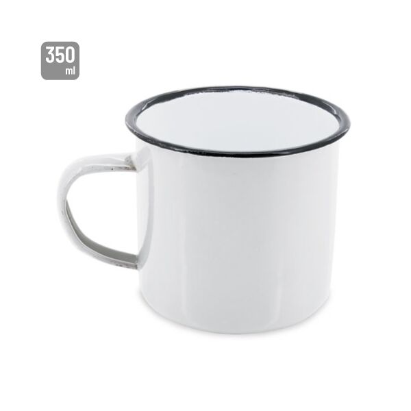 Emaille-Tasse "Retro" 350ml (weiß)