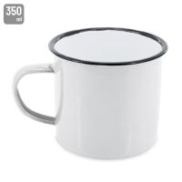 Emaille-Tasse "Retro" 350ml (wei&szlig;)