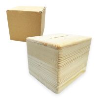 Holz Spardose Würfel