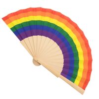 Holz Handf&auml;cher "Rainbow"